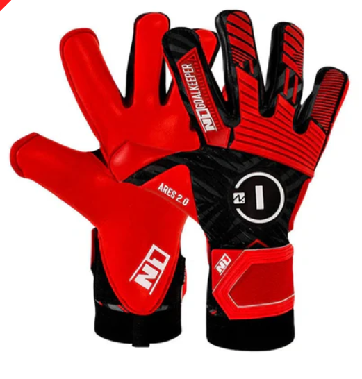 LUVA DE GOLEIRO N1 ARES VERMELHA + BRINDE