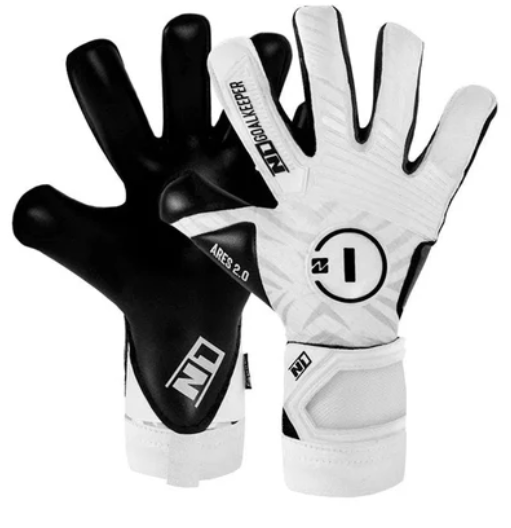 LUVA DE GOLEIRO PROFISSIONAL N1 ARES WHITE + BRINDE
