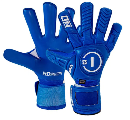 LUVA DE GOLEIRO PROFISSIONAL N1 HORUS AZUL + BRINDE