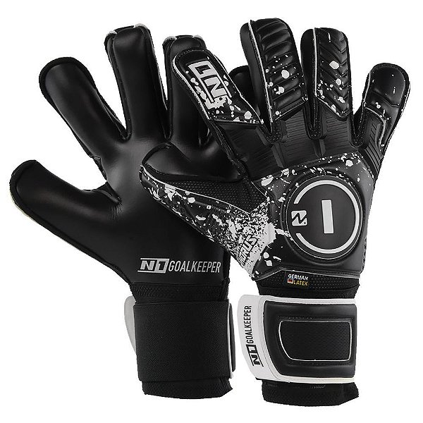 LUVA DE GOLEIRO PROFISSIONAL N1 HORUS ELITE BLACK + BRINDE