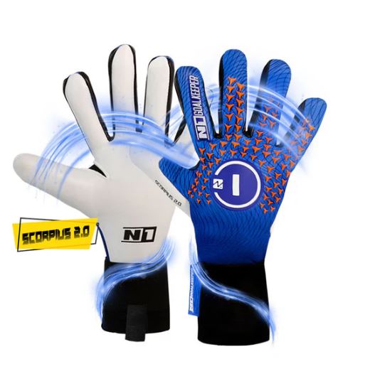 LUVA DE GOLEIRO PROFISSIONAL N1 SCORPIUS Blue 2.0 + BRINDE