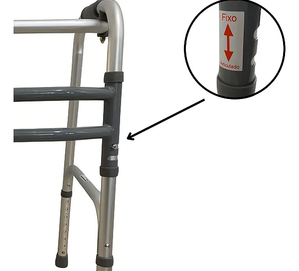 Andador 3 Barras Fixo/Articulado