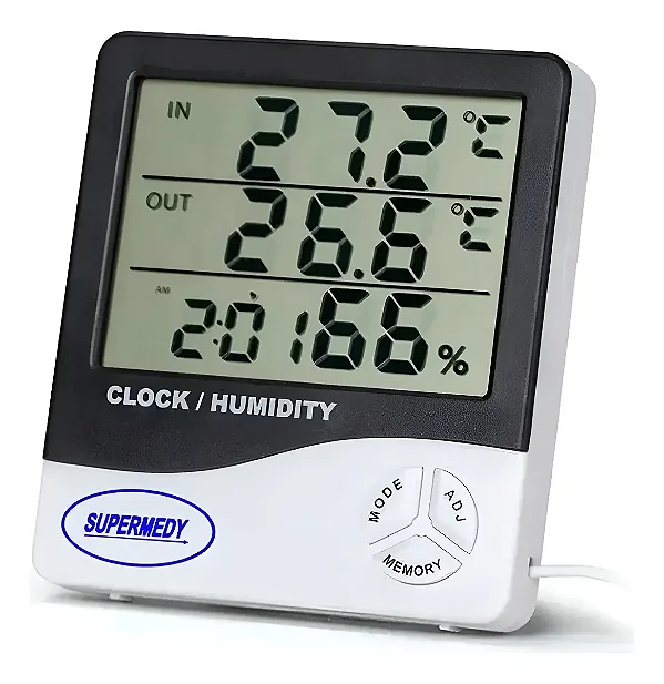 Termohigrômetro com cabo - supermedy