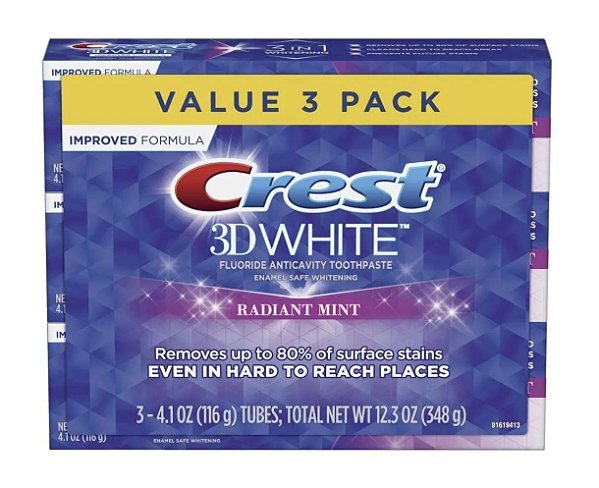 Creme Dental Clareador Crest 3D White - Pack Com 3