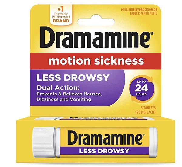 Dramamine Motion Sickness - Pastilhas para Enjoo - 08 Tabletes