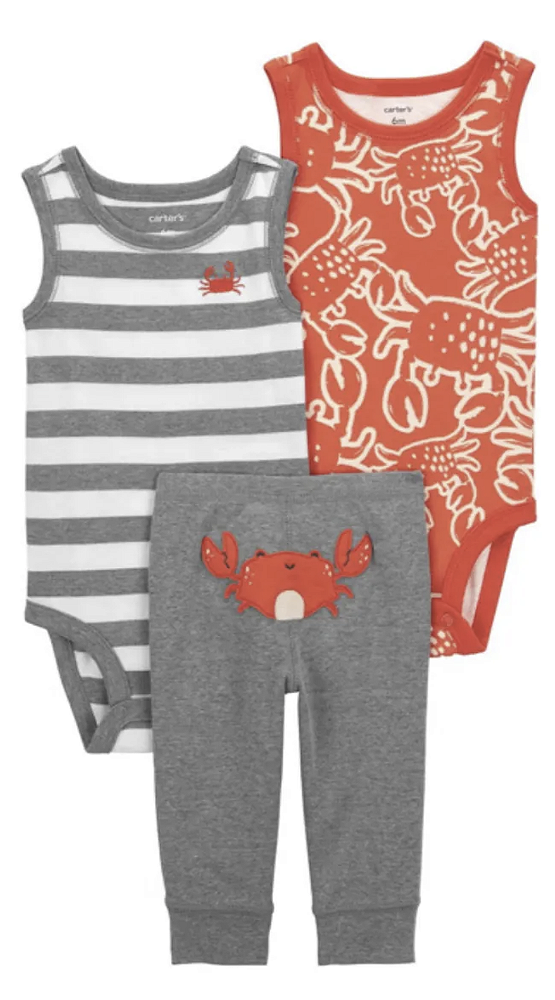 Conjunto Carters - Trio Carangueijo, Roupa Bebê, Body, Calça