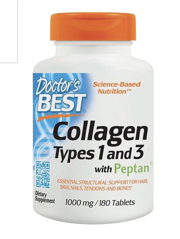 Doctor Best Collagen Tipo 1 E 3 + Vitmina C e Peptan, 1000mg