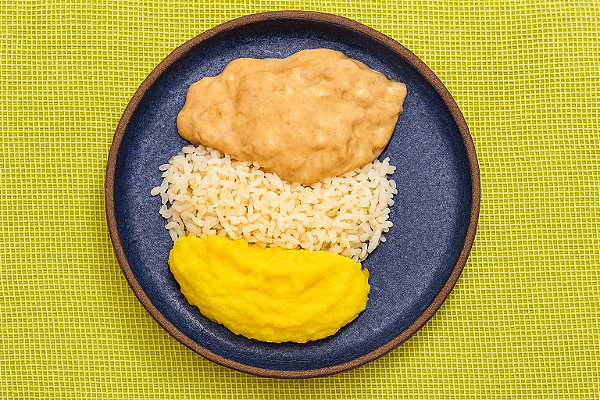 Strogonoff de carne magra com purê de baroa e arroz integral - 400g