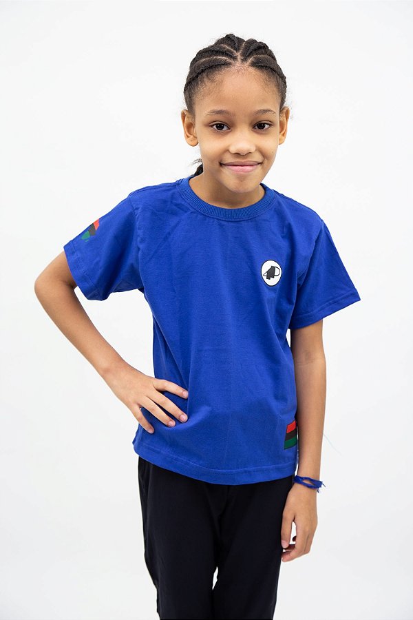 Camiseta Infantil Selo Logo 4P - Azul