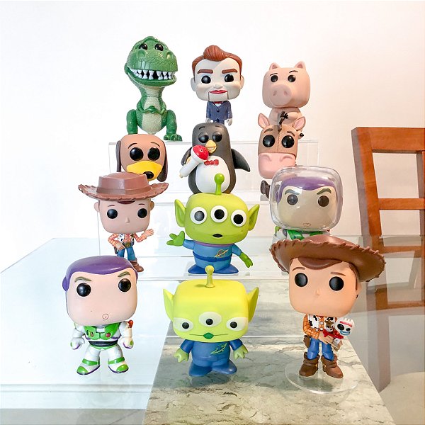 Mini Escada P/ 12 Funko Pop! Em Acrílico - 3 Andares (25cm)