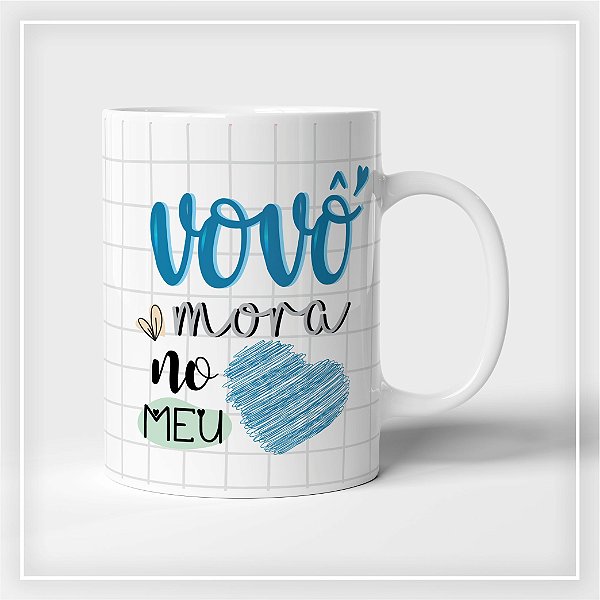 Caneca Vovô mora no meu Coração