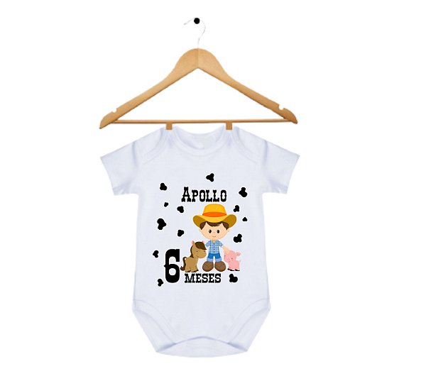 Body Bebê Tema Fazendinha