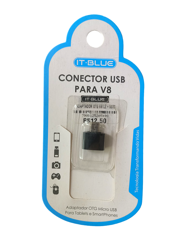Adaptador Micro USB OTG V8 Macho para USB Fêmea