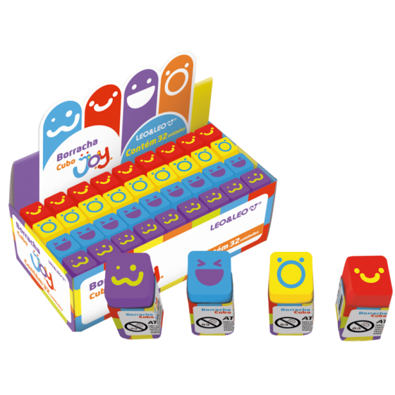 KIT 4 BORRACHAS CUBO DECORADA JOY LEOELEO