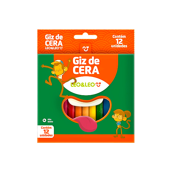 Kit Giz de cera 12 cores Leo&Leo Fino 8X88mm