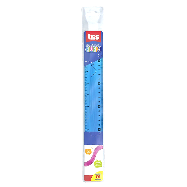 Régua Flexível Mole 30cm Floppy Poly Rosa ou Azul