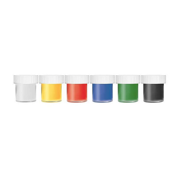 Kit Tinta Guache Acrilex 15ml Escolar 8 Cores Tons Clássicos