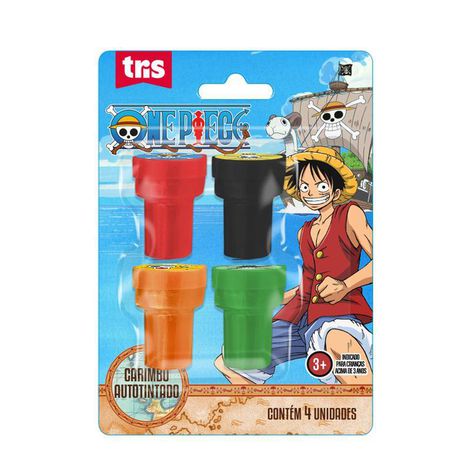 Carimbo Autotintado Infantil One Piece 4 Unidades