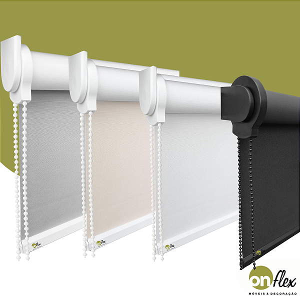 Persiana Rolo BLACKOUT COM BANDO Sob Medida – Persiana Ideal para Quarto, sala, cozinha e escritório