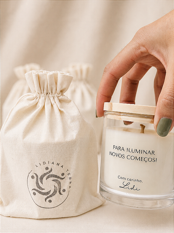 VELA 180G + SAQUINHO DE ALGODÃO CRU