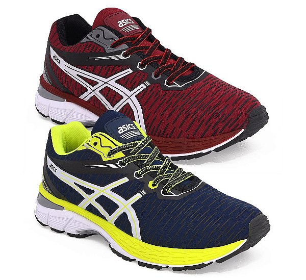 Kit 2 Tênis Asics Revelation Marinho Verde e Bordô