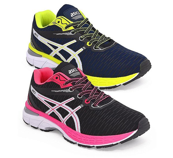 Kit 2 Tênis Asics Revelation Marinho Verde e Preto Rosa