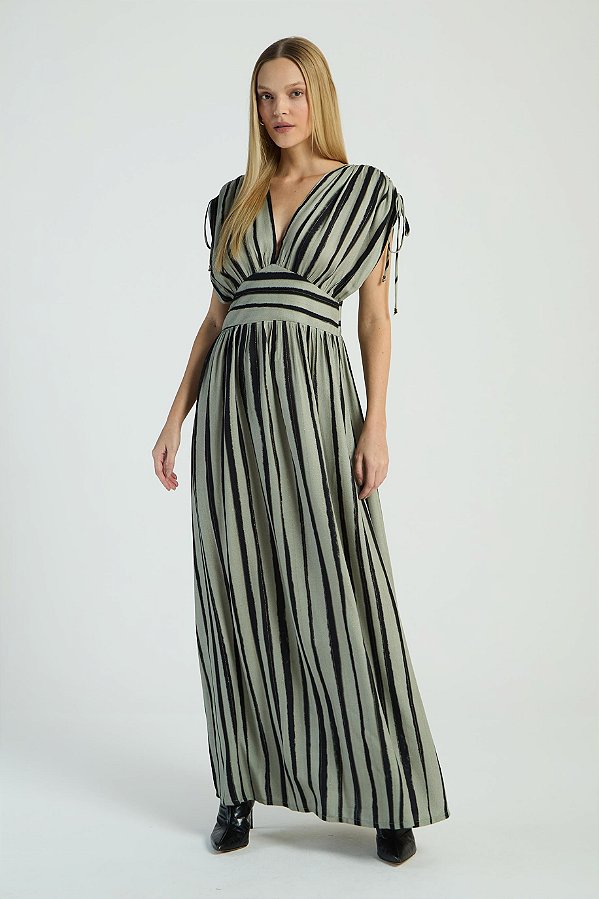 VESTIDO LONGO MY PLACE EST LISTRADO WILD M