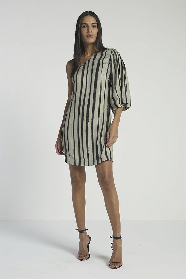 VESTIDO 1 OMBRO MY PLACE ESTAMPADO EST LISTRADO WILD M