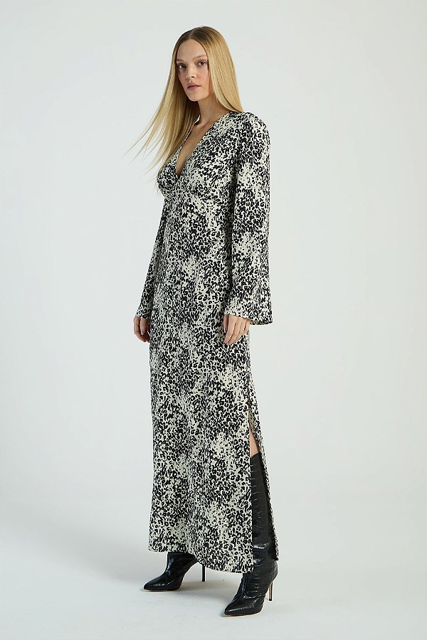 VESTIDO LONGO MY PLACE EST ONCA RAJADA G