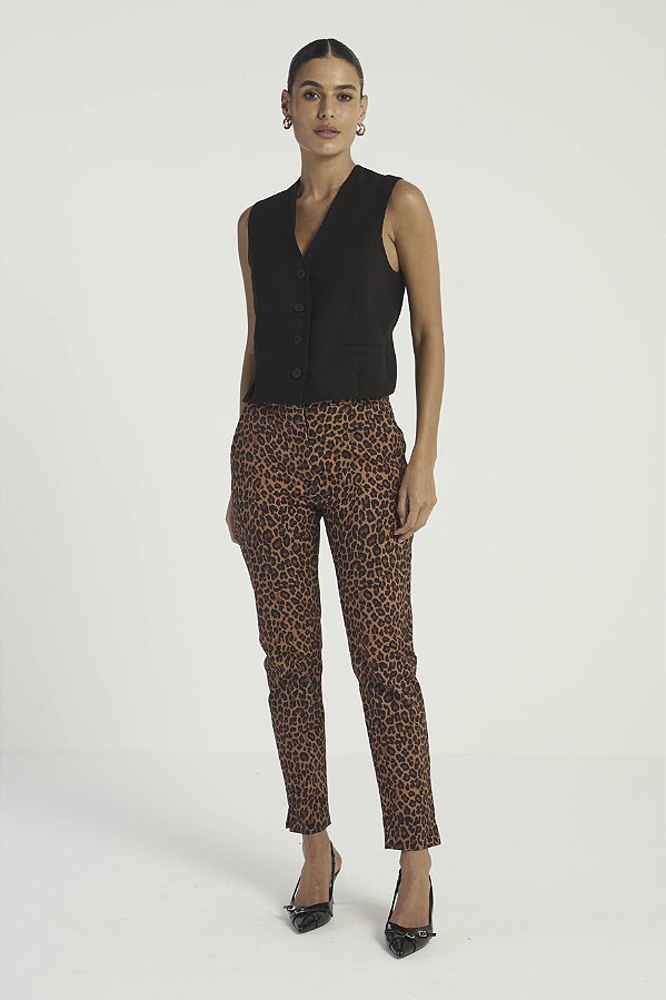CALÇA MY PLACE EST LEOPARD P