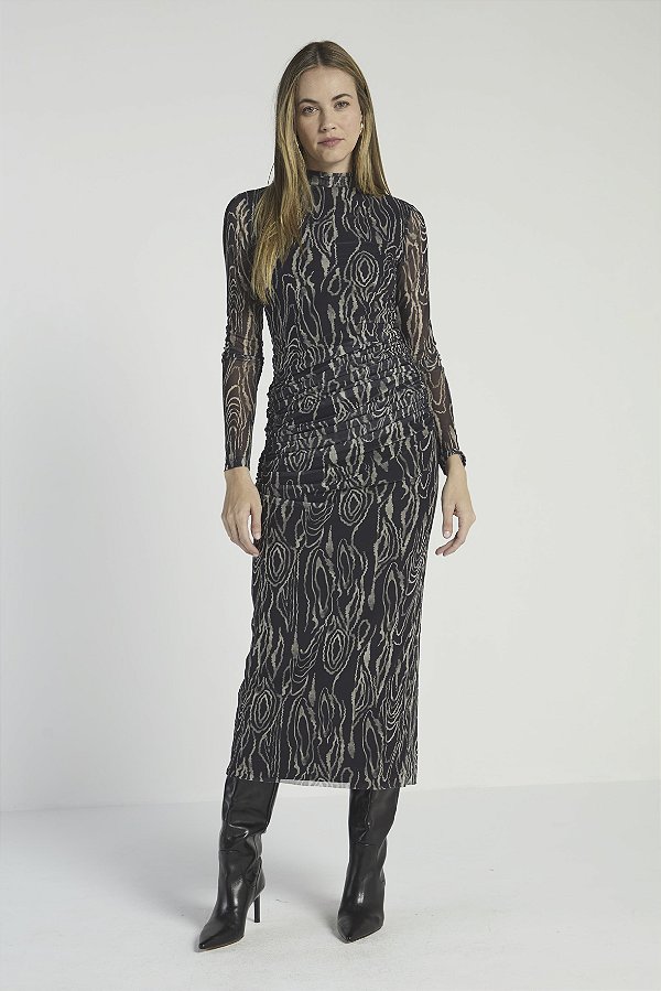 VESTIDO MY PLACE EST ABSTRATO MANCHAS P