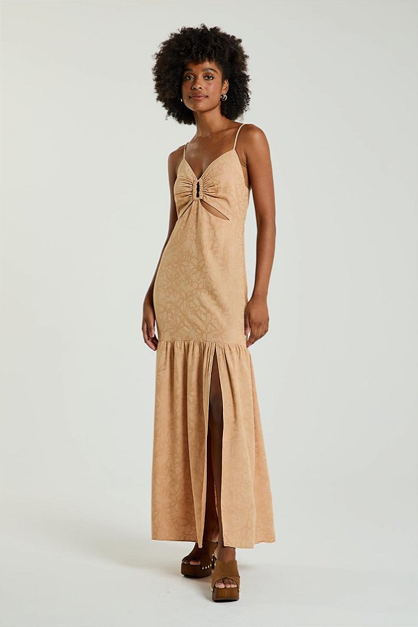 VESTIDO LONGO MY PLACE C/ ARGOLA SANDALO G