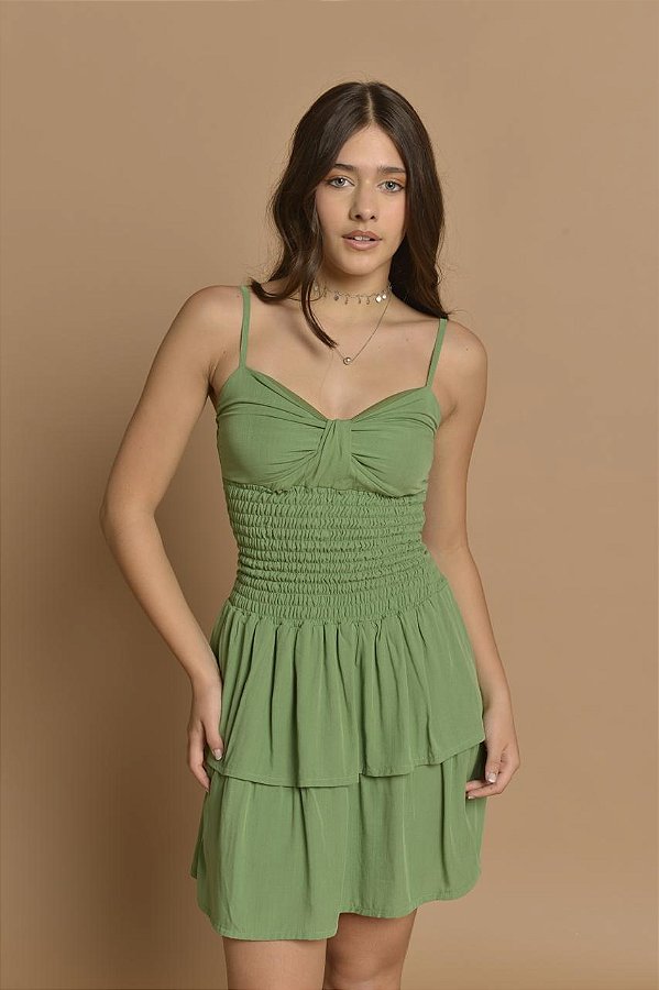 Vestido Alcinha Viscose Verde