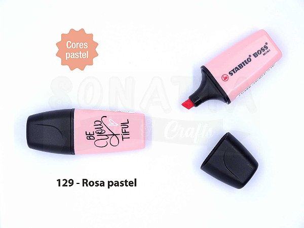 Marcador de Texto STABILO Boss Mini Pastellove - Rosa Pastel 129