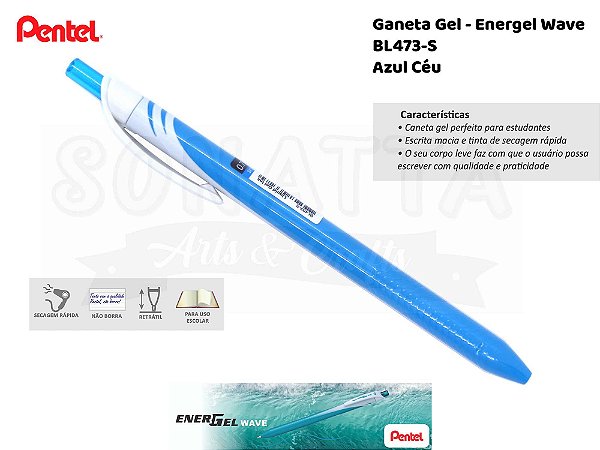 Caneta PENTEL Energel Wave Azul Céu - BL437-S