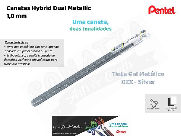 Caneta PENTEL Hybrid Dual Metallic Prata - K110-DZX