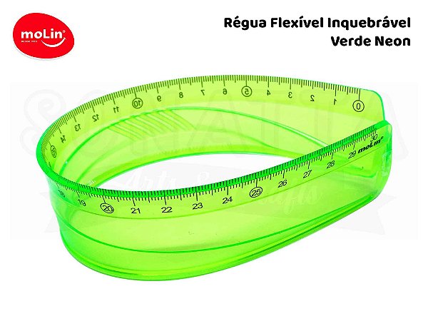Régua Flexível Molin 30cm 11063 - Verde Neon