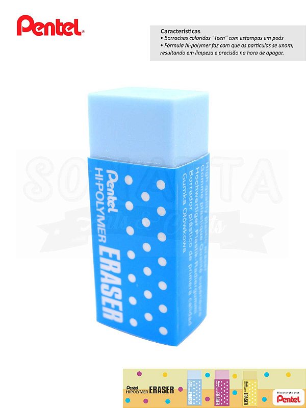 Borracha PENTEL Hi-Polymer Eraser Azul – ZEH-05S