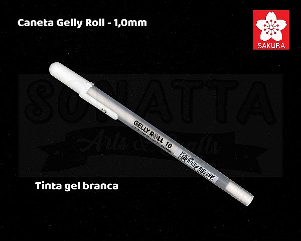 Caneta Gel SAKURA Gelly Roll 1,0mm Grossa Tinta Branca - XPGB10