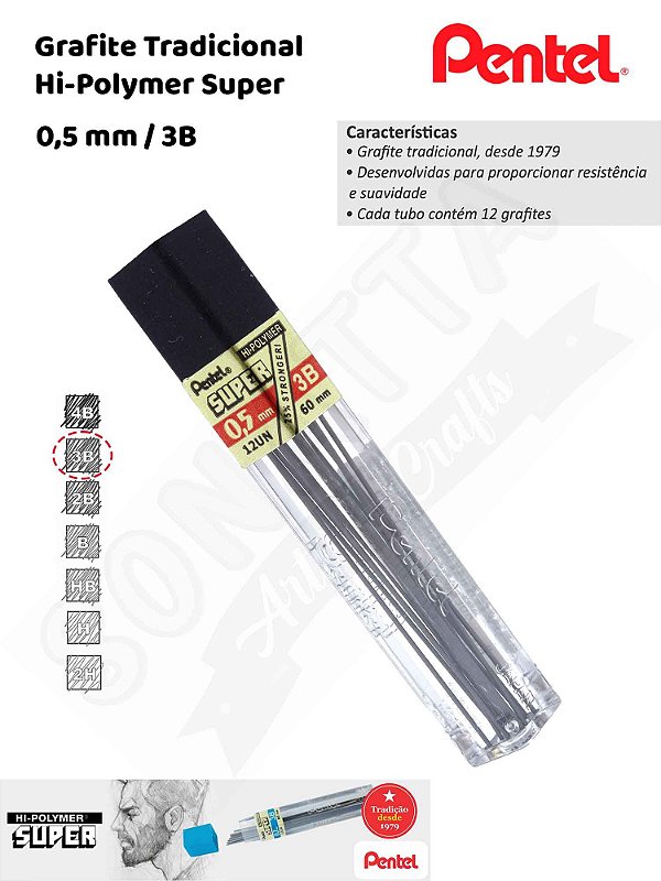 Grafite/Mina PENTEL Hi-Polymer 0,5mm 3B – C5053B