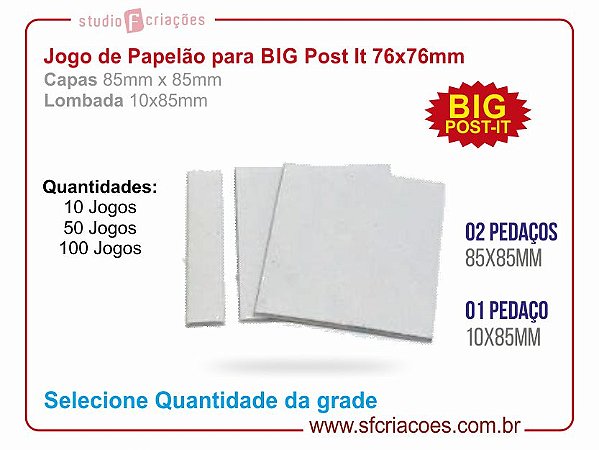 Jogo de papelão para BIG Post-it 76x76mm