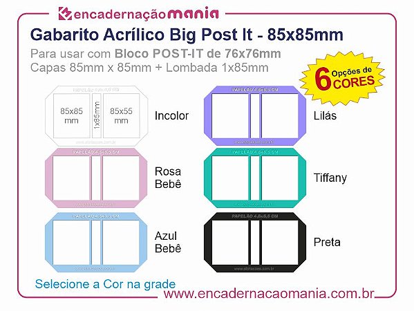 Gabarito Acrílico BIG Post It - 85x85mm