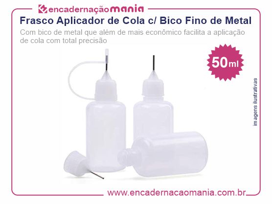 Frasco Aplicador de Cola c/ Bico Fino Metal 50ml