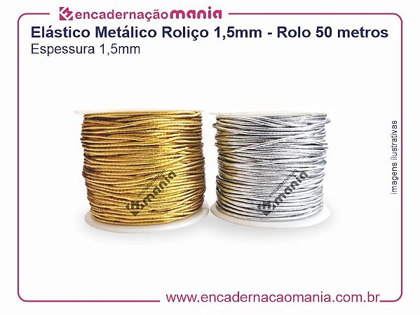 Elástico Metálico Roliço 1,5mm - Rolo 50 metros