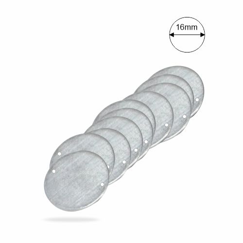 Pct c/ 10 Disco Aço Inox 16mm - Chapinha para Ímã