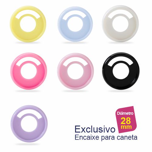 Disco para Caderno Infinito com Sistema Inteligente Diâmetro 28mm - Desenho Porta Caneta