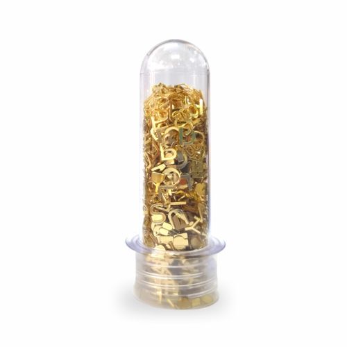 Shaker Letras Douradas PVC - Tubete c/ 6g