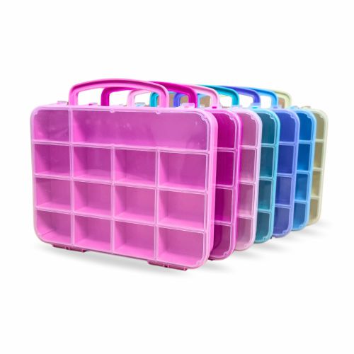 Caixa Plastica Maleta - Retangular c/ 14 Divisórias