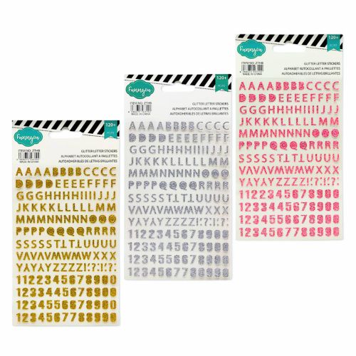 Cartela de Letras Adesivas Glitter