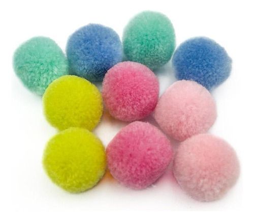 Pct c/ 20 Pom Pom Bolinha 15mm Cores Candy Sortidas
